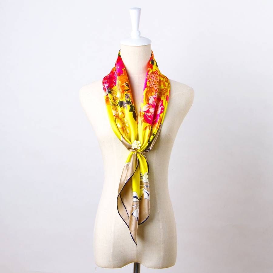 Custom Printed Silk Satin Scarf